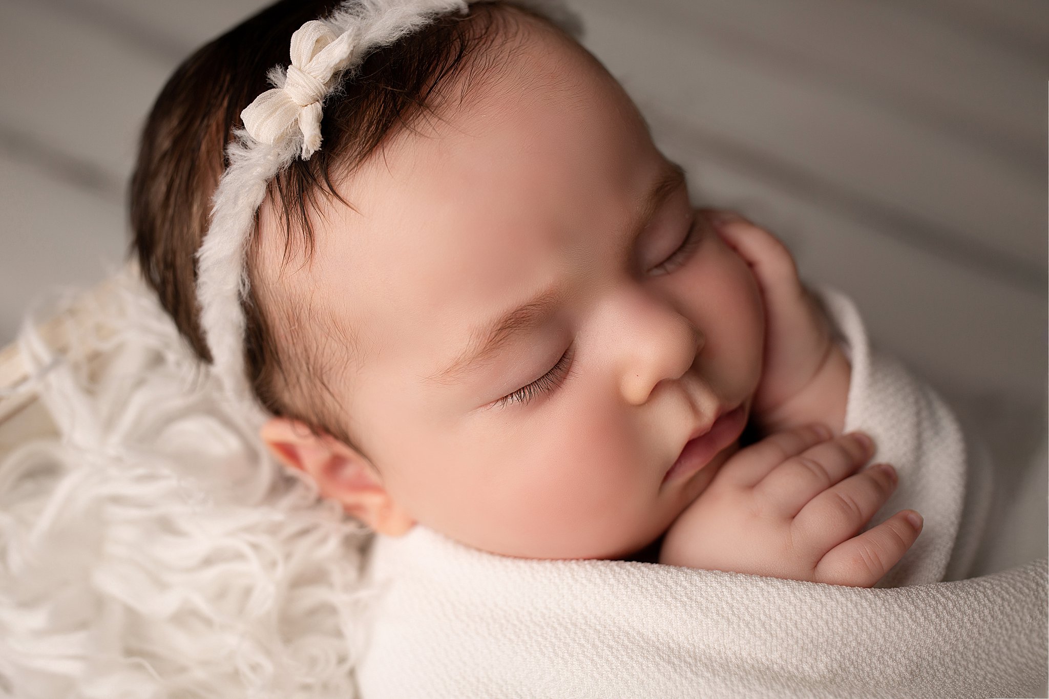 Baby girl macro studio newborn photography
