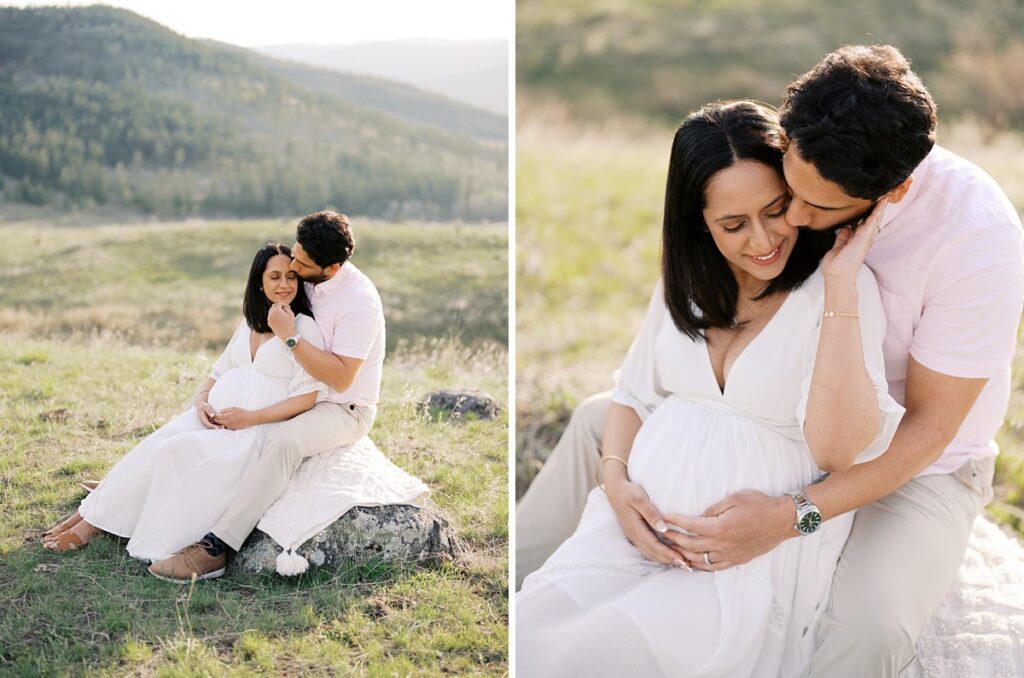 An outdoor spring maternity session in Kamloops, BC.