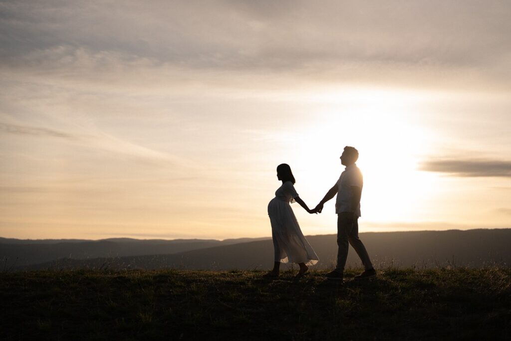 An outdoor spring maternity session in Kamloops, BC.
