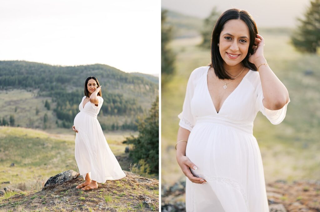 An outdoor spring maternity session in Kamloops, BC.