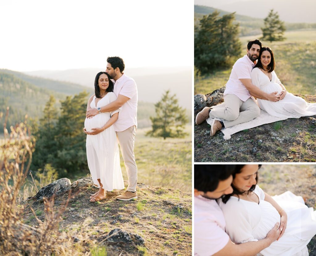 An outdoor spring maternity session in Kamloops, BC.