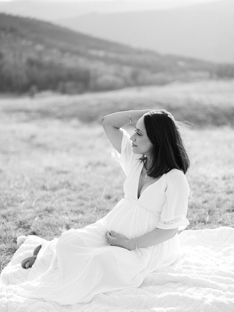 An outdoor spring maternity session in Kamloops, BC.